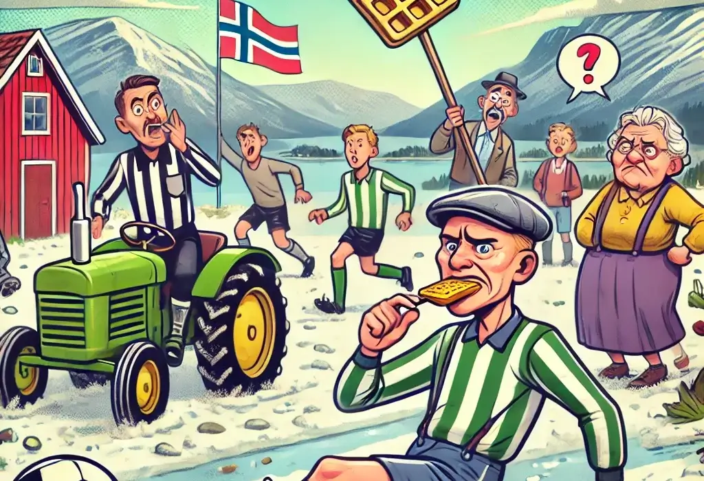 Taktisk Totalkollaps og Tette Vafler: Da Vinglete Varden FK Møtte Sætragrendens Spekklag i Sludd og Skoesker 5 Overdrevet lokalidrett i kamp med vaffelspising og dommer i gummistøvler