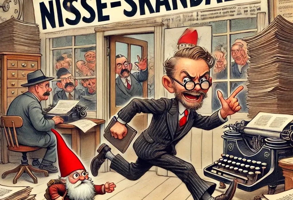 Kjell Aukrust tegnet en nisse for mye i Vårt Land – og fikk sparken 5 Kjell Aukrusts nissetegning som førte til reaksjoner i Vårt Land.
