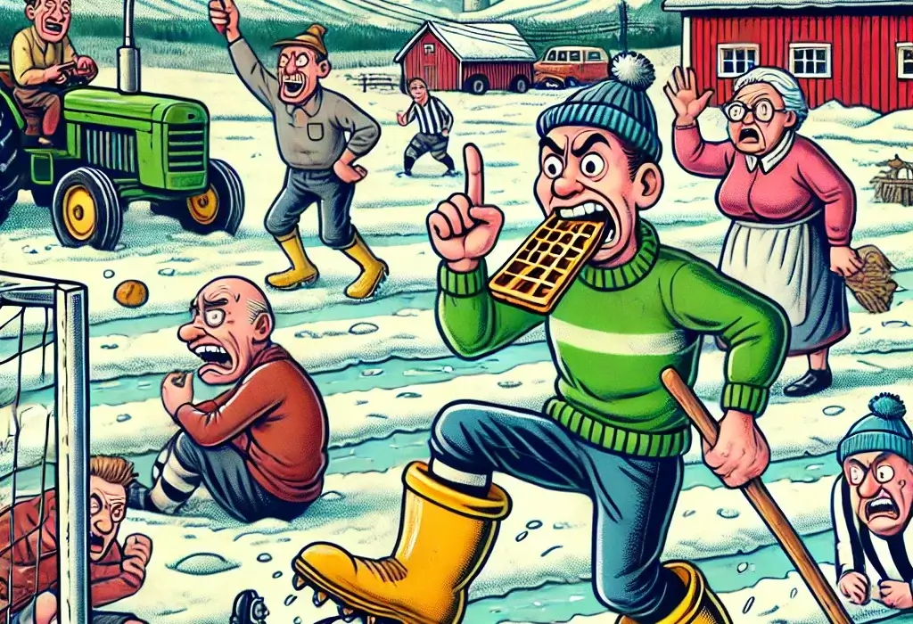 Full fyr i frikastfeltet og sur vind frå Sørbølåsen – Nebb-Bredskog tok sin fyrste triumf sidan traktorkrigen i ’73! 5 Overdrevet lokalidrett i kamp med vaffelspising og dommer i gummistøvler
