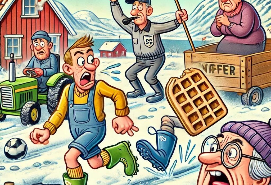 Full innsats, flat ball og flagrande filleryer – Lokalturnering endte i potetsekkdrama og saftsøl! 5 Overdrevet lokalidrett i kamp med vaffelspising og dommer i gummistøvler